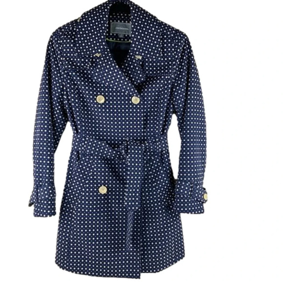 Johnston & Murphy Navy Blue Belted Spring Coat size XS - Picture 1 of 12